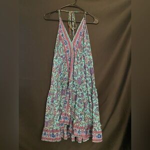 Zury Vibrant Paisley Halter Midi Dress